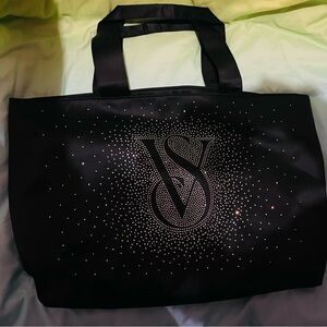 Victoria's Secret Black Tote with Sparkling Accents